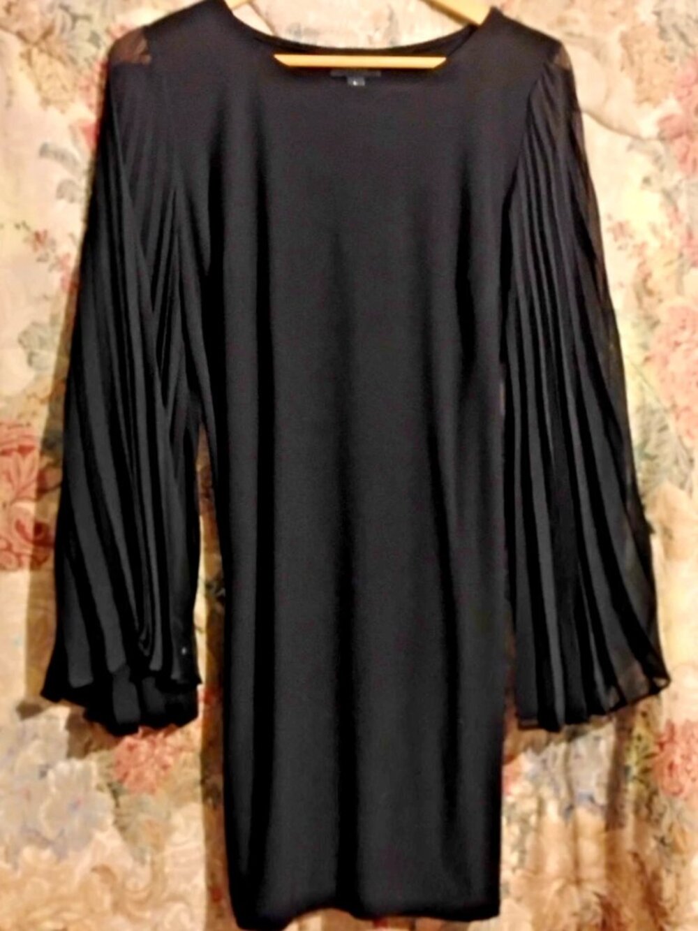 Msk Black Elegant Dress Sheer Belle Sleeves Lightweight L